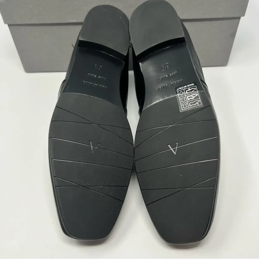 Aquatalia Black Leather Slip-On Loafers